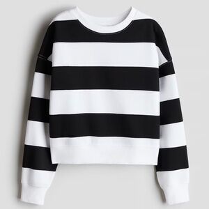 H&M crewneck stripe sweatshirt girls size 8-10